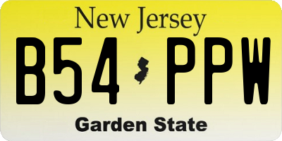NJ license plate B54PPW