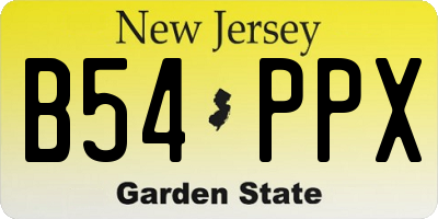 NJ license plate B54PPX