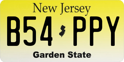 NJ license plate B54PPY