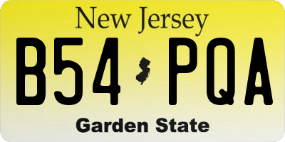 NJ license plate B54PQA