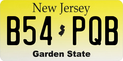 NJ license plate B54PQB