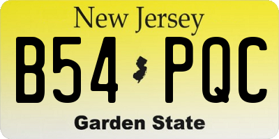 NJ license plate B54PQC