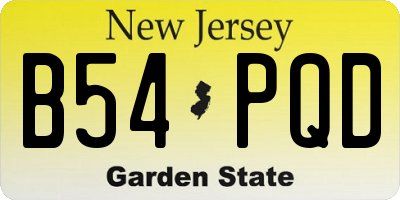 NJ license plate B54PQD