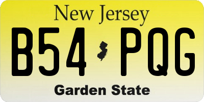 NJ license plate B54PQG