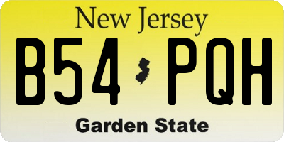 NJ license plate B54PQH