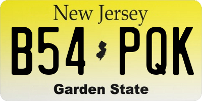 NJ license plate B54PQK