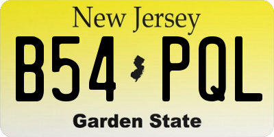 NJ license plate B54PQL