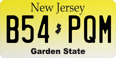 NJ license plate B54PQM