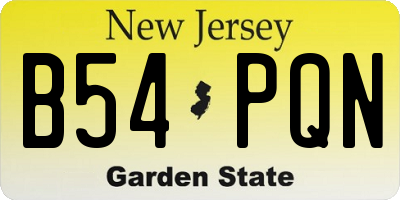 NJ license plate B54PQN