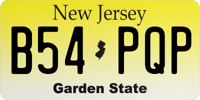 NJ license plate B54PQP