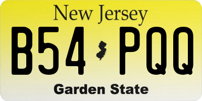 NJ license plate B54PQQ