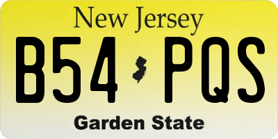 NJ license plate B54PQS