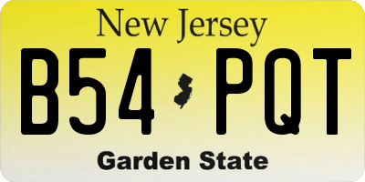 NJ license plate B54PQT