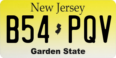 NJ license plate B54PQV