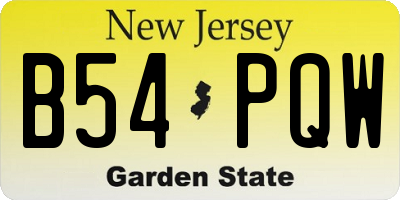 NJ license plate B54PQW