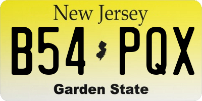 NJ license plate B54PQX