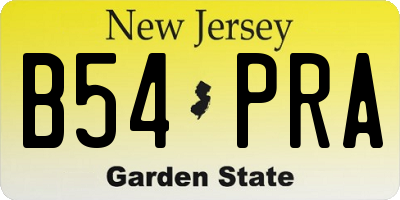NJ license plate B54PRA