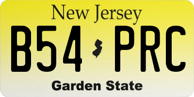 NJ license plate B54PRC