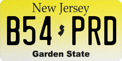 NJ license plate B54PRD