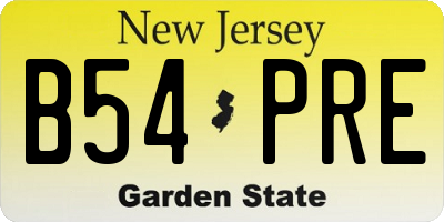 NJ license plate B54PRE