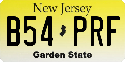 NJ license plate B54PRF