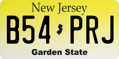 NJ license plate B54PRJ