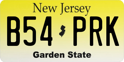 NJ license plate B54PRK