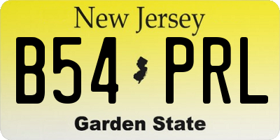 NJ license plate B54PRL