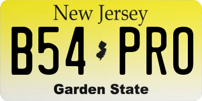 NJ license plate B54PRO