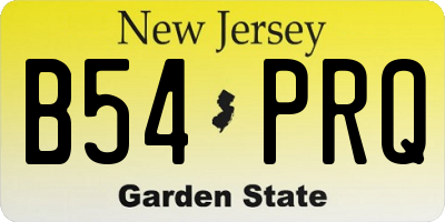 NJ license plate B54PRQ