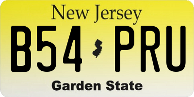 NJ license plate B54PRU