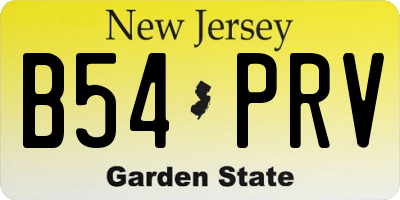 NJ license plate B54PRV