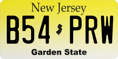 NJ license plate B54PRW