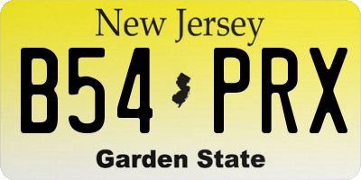 NJ license plate B54PRX