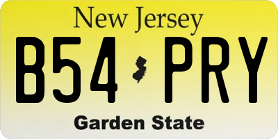 NJ license plate B54PRY