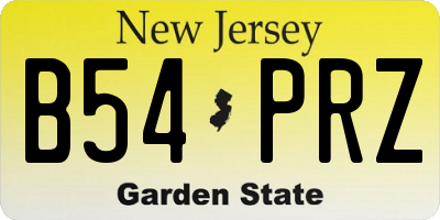 NJ license plate B54PRZ