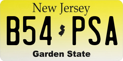 NJ license plate B54PSA