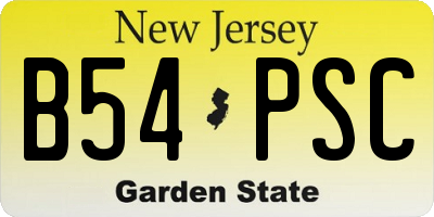 NJ license plate B54PSC