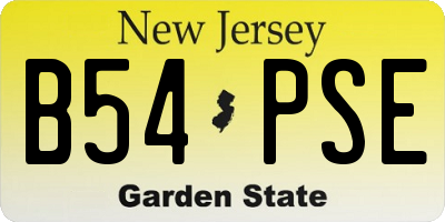 NJ license plate B54PSE