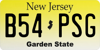 NJ license plate B54PSG