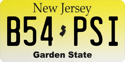 NJ license plate B54PSI