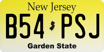 NJ license plate B54PSJ