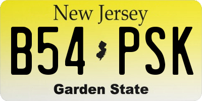NJ license plate B54PSK