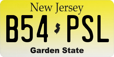 NJ license plate B54PSL
