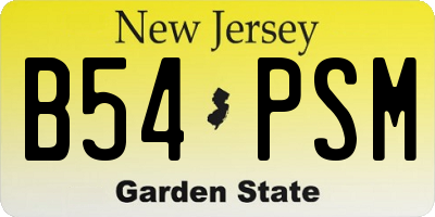 NJ license plate B54PSM
