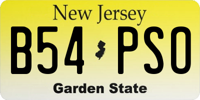 NJ license plate B54PSO