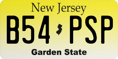 NJ license plate B54PSP