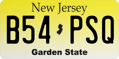 NJ license plate B54PSQ