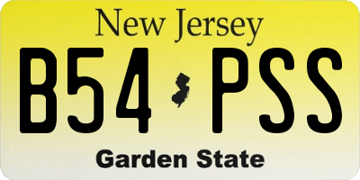 NJ license plate B54PSS