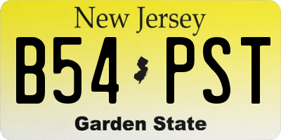 NJ license plate B54PST